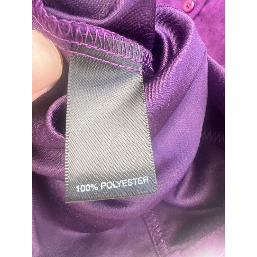 AVENUE Women's Button Up Plus Size 22/24 Purple Suede Long Sleeve - Picture 3 of 4